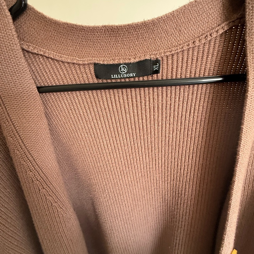 Amazon Mauve Ribbed Button-Front Cardigan - Picture 2 of 2